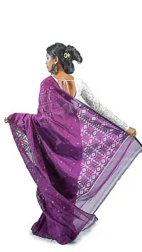 Stylish Purple Cotton Soft Dhakai Jamdani Saree With Blouse Piece For Women-thumb3