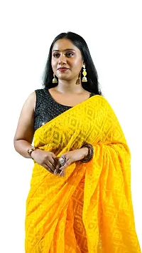 Stylish Yellow Cotton Soft Dhakai Jamdani Saree With Blouse Piece For Women-thumb3