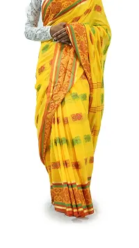 Stylish Yellow Pure Cotton Tant Saree Without Blouse Piece For Women-thumb1