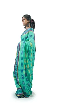 Stylish Firozi Pure Cotton Tant Saree Without Blouse Piece For Women-thumb1