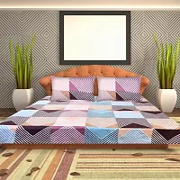 The Dream Weavers Microfiber 144 TC Bedsheet for Queen Size Bed with 2 Pillow Covers 220 cm x 244 cm, (Multicolor)-thumb1