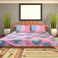 The Dream Weavers Microfiber 144 TC Double Bedsheet with 2 Pillow Covers 220 cm x 244 cm, (Light Pink)-thumb1