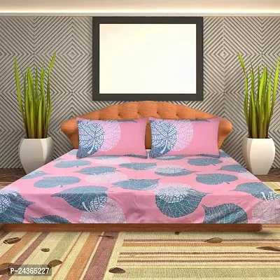 The Dream Weavers Microfiber 144 TC Double Bedsheet with 2 Pillow Covers 220 cm x 244 cm, (Light Pink)-thumb2