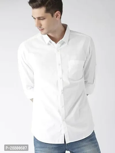 Classic Cotton Solid Casual Shirt for Men-thumb0