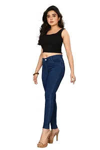 Colors  Threads Skinny one Button High waist Royal Blue jeans-thumb1