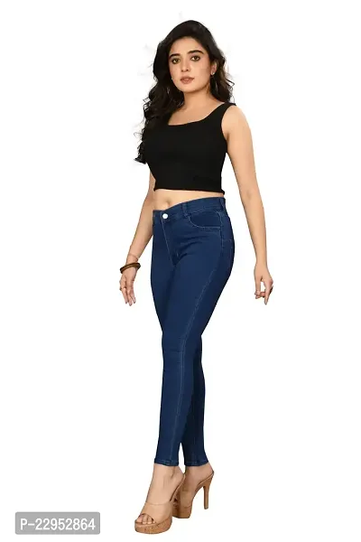 Colors  Threads Skinny one Button High waist Royal Blue jeans-thumb2