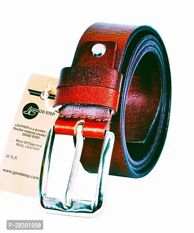 Classic Brown Solid Leatherite Belt For Men-thumb0