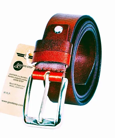 Classic Brown Solid Leatherite Belt For Men