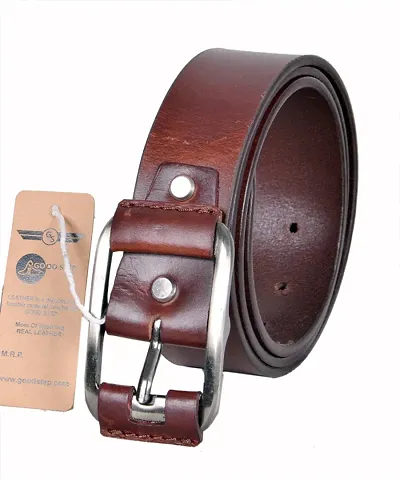 Classic Brown Solid Leatherite Belt For Men