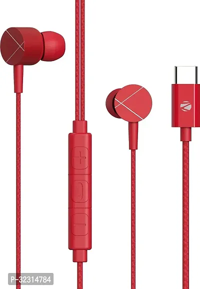 Stylish Red Wired - 3.5 MM Single Pin Headphones-thumb0