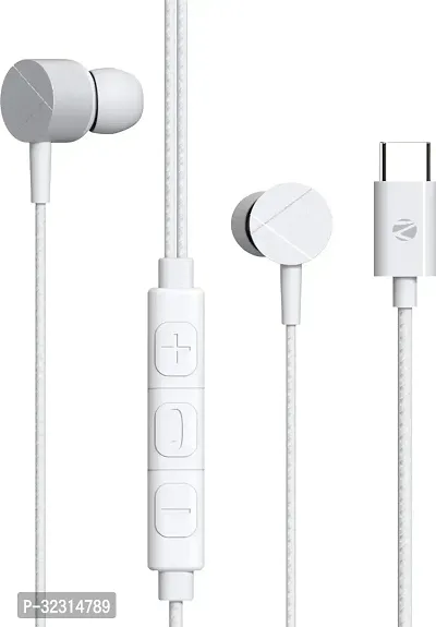 Stylish White Wired - 3.5 MM Single Pin Headphones-thumb0