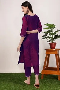 Purple Art Silk Embroidered Kurta Bottom For Women-thumb1