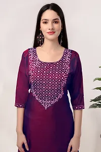 Purple Art Silk Embroidered Kurta Bottom For Women-thumb2