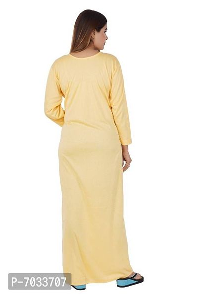 REN STAR Womens Hosiery Cotton, Nursing, Feeding, Maternity Nighty - Zip Opening at Bust - Before and After Baby Multipurpose Night Dress-thumb2