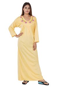 REN STAR Womens Hosiery Cotton, Nursing, Feeding, Maternity Nighty - Zip Opening at Bust - Before and After Baby Multipurpose Night Dress-thumb3