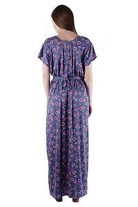 REN STAR Womens Hosiery Cotton Floral Print, Nursing, Feeding, Maternity Nighty - Zip Opening at Bust - Before and After Baby Multipurpose Night Dress-thumb1