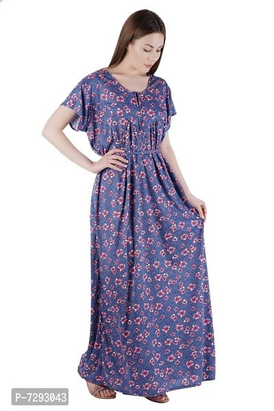 REN STAR Womens Hosiery Cotton Floral Print, Nursing, Feeding, Maternity Nighty - Zip Opening at Bust - Before and After Baby Multipurpose Night Dress-thumb5