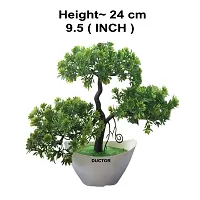 DUCTOR Natural Looking Bonsai Artificial Tree Plant with Pot + Bird + Multicolor Pebbles . Best Design for Home,Office,Living Room Decoration and Gift Item . H~24cm-thumb2