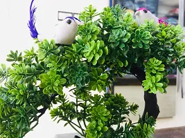 DUCTOR Natural Looking Artificial Plant with Pot with Bird. Best Design for Home,Office Decoration and Gift Item.H~21cm-thumb1