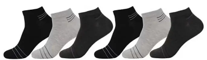 Men Ankle Length - Socks Black, Grey, White( Pack Of 3)