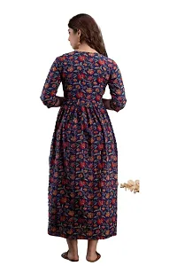 Yuqsi Women's Cotton Floral Printed Anarkali Maternity Feeding Kurti-thumb2