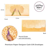 5 Pcs Peacock Pattern Laminated Envelopes - Peach-thumb2