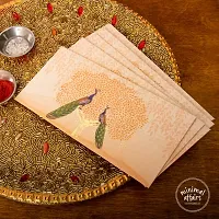 5 Pcs Peacock Pattern Laminated Envelopes - Peach-thumb4