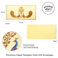 5 Pcs Peacock Pattern Laminated Envelopes - Cream-thumb3