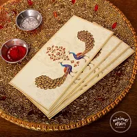 5 Pcs Peacock Pattern Laminated Envelopes - Cream-thumb4