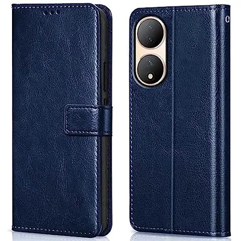 Cloudza?Vivo Y100 5G Blue?Flip Back Cover | PU Leather Flip Cover Wallet Case with TPU Silicone Case Back Cover for Vivo Y100 5G Blue