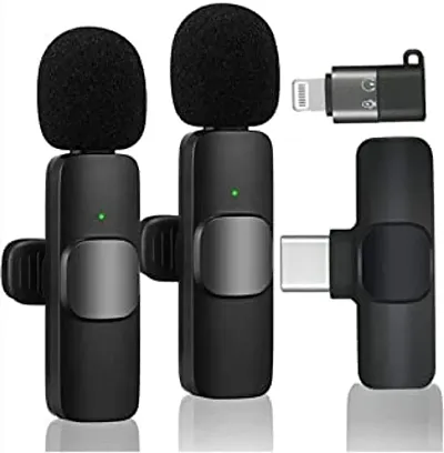 Dynamic Wireless Lavalier Plug  Play Microphone Lapel Mic System for YouTube Facebook Live Stream, Instagram Reels Video Recording Vlog for Type-C, Android  iPhone, Laptop, Desktop