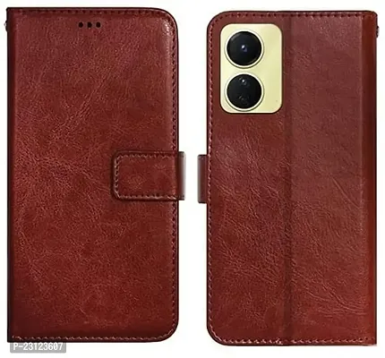 Oppo A17 brown Flip Cover-thumb0