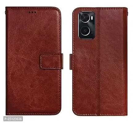 Oppo A76, A96, K10 brown Flip Cover-thumb0