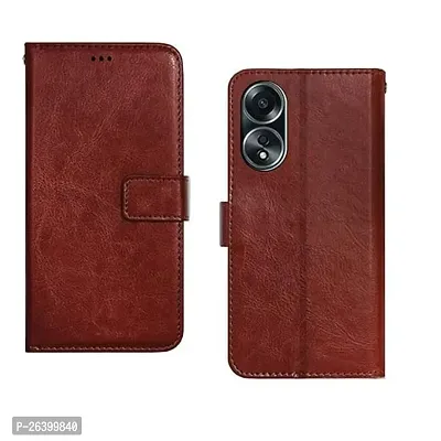 Oppo A58 Brown Flip Cover