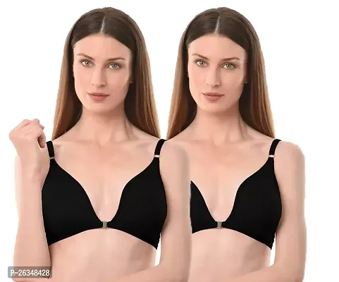 Auletics Front Open Plunge Bra - Pack of 2 (Black)