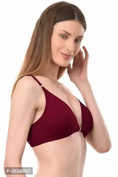 Auletics Front Open Plunge Bra - Pack of 2 (Maroon)-thumb3