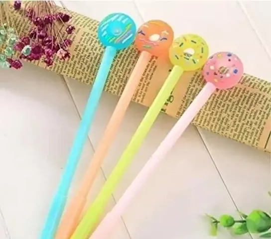 Donut Pens/Beautiful Gel Pen Set For Kid/Return Gift For Girls (Pack Of 4 Multicolor)