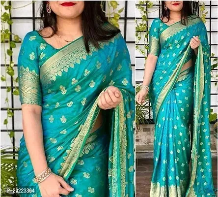 Beautiful Banarasi Silk Jacquard Saree With Blouse Piece For Women-thumb0