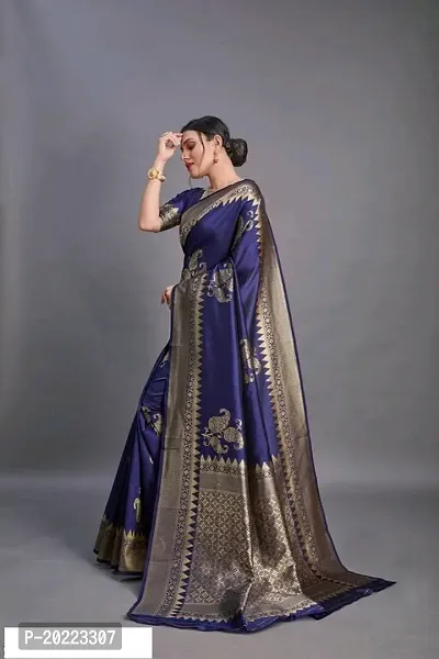 Beautiful Banarasi Silk Jacquard Saree With Blouse Piece For Women-thumb0