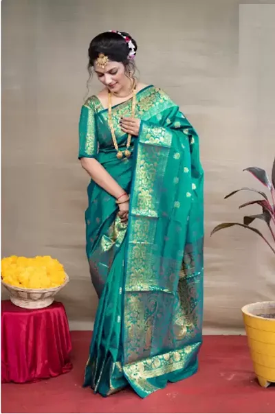 Classic Art Silk Saree with Blouse piece For Women