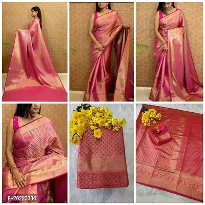 Beautiful Banarasi Silk Jacquard Saree With Blouse Piece For Women