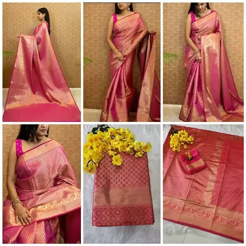 Best Selling Art Silk Saree with Blouse piece 