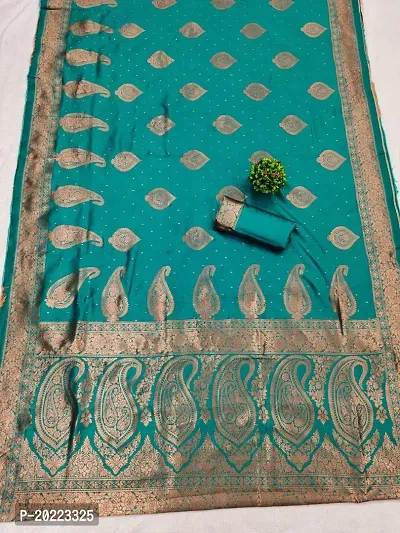 Beautiful Banarasi Silk Jacquard Saree With Blouse Piece For Women