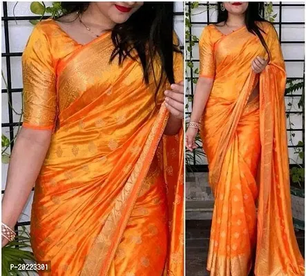 Beautiful Banarasi Silk Jacquard Saree With Blouse Piece For Women