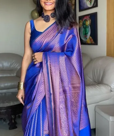 Attractive Cotton Silk Saree with Blouse piece 