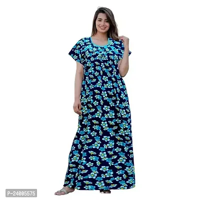 Elegant Cotton Printed Nighty For Women-thumb0