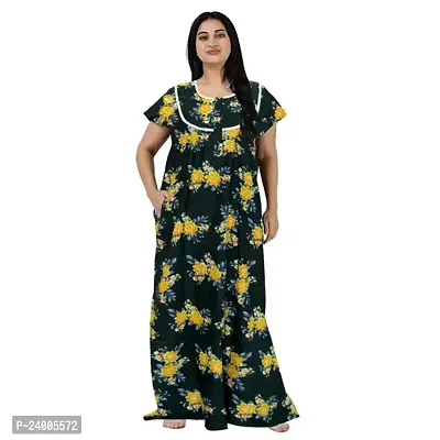 Elegant Cotton Printed Nighty For Women-thumb0