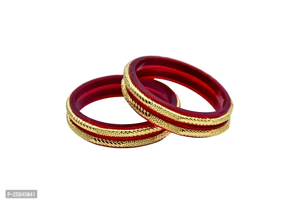 Barrfy  Collection's Micro Plating Gold Plated Bangles Set (Pack of 4 Bangles)-thumb4
