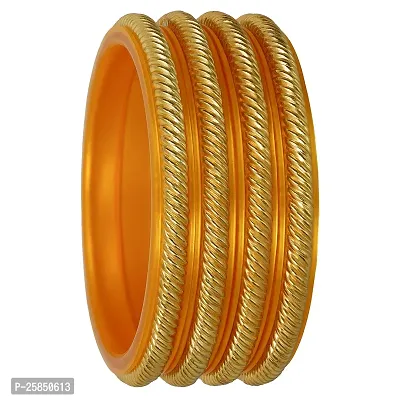 Barrfy  Collection's Micro Plating Gold Plated Bangles Set (Pack of 2 Bangles)