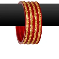 Barrfy  Collection's Micro Plating Gold Plated Bangles Set (Pack of 4 Bangles)-thumb2